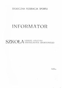Szkoła lekkiej atletyki mistrzostwa sportowego | Metodyka i zasób ćwiczeń